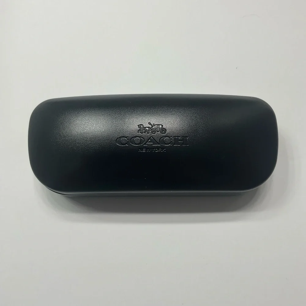 NWOT Coach Black Leather Eyewear Hard-Shell Case